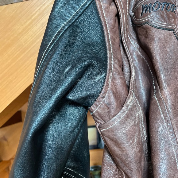 Harley-Davidson Brown and Black Leather Jacket - Picture 5 of 7